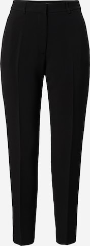 TAIFUN Tapered Trousers with creases in Black: front