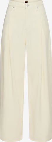 BOSS Orange Wide leg Jeans in Beige: front