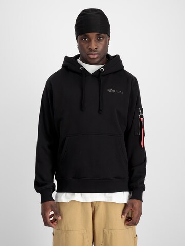ALPHA INDUSTRIES Суичър в черно: отпред