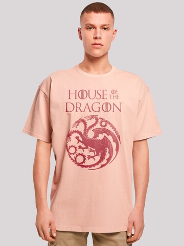 F4NT4STIC Shirt 'House Of The Dragon Targaryen Crest Logo' in Beige: voorkant