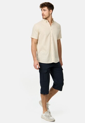 INDICODE JEANS Regular fit Button Up Shirt 'Bravida' in Beige