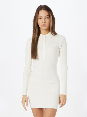 NA-KD Knitted dress in White: front