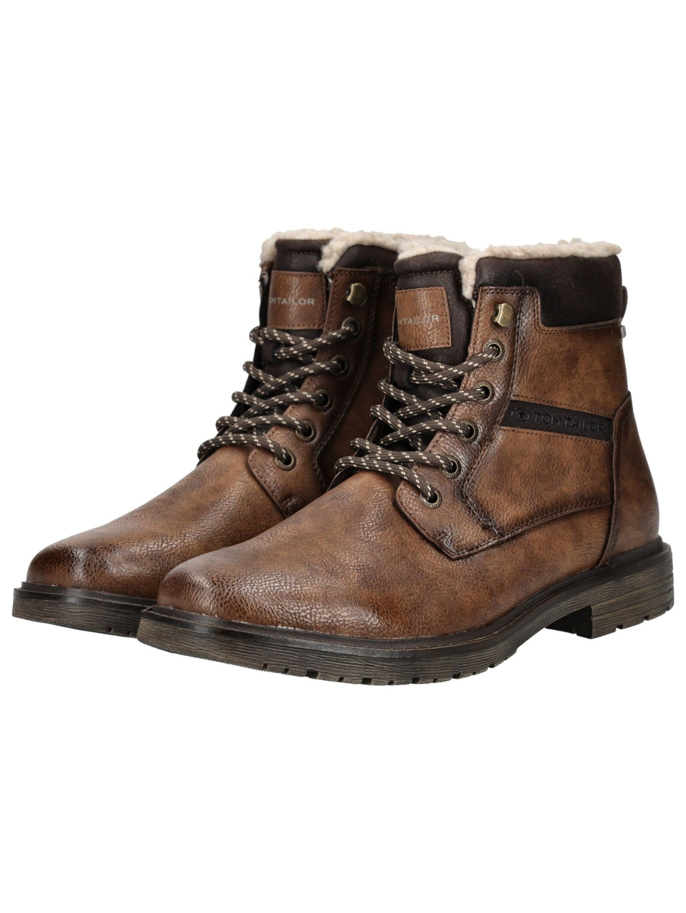 TOM TAILOR Lace-Up Boots in Brown