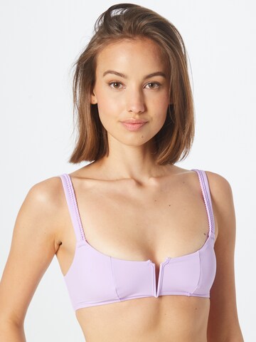 Hunkemöller - Soutien Bustier Top de biquíni 'Wakaya' em roxo: frente