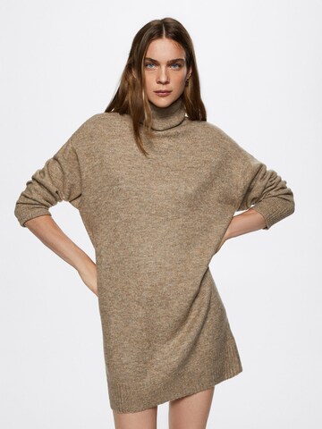 MANGO Knitted dress 'Taldora' in Beige: front