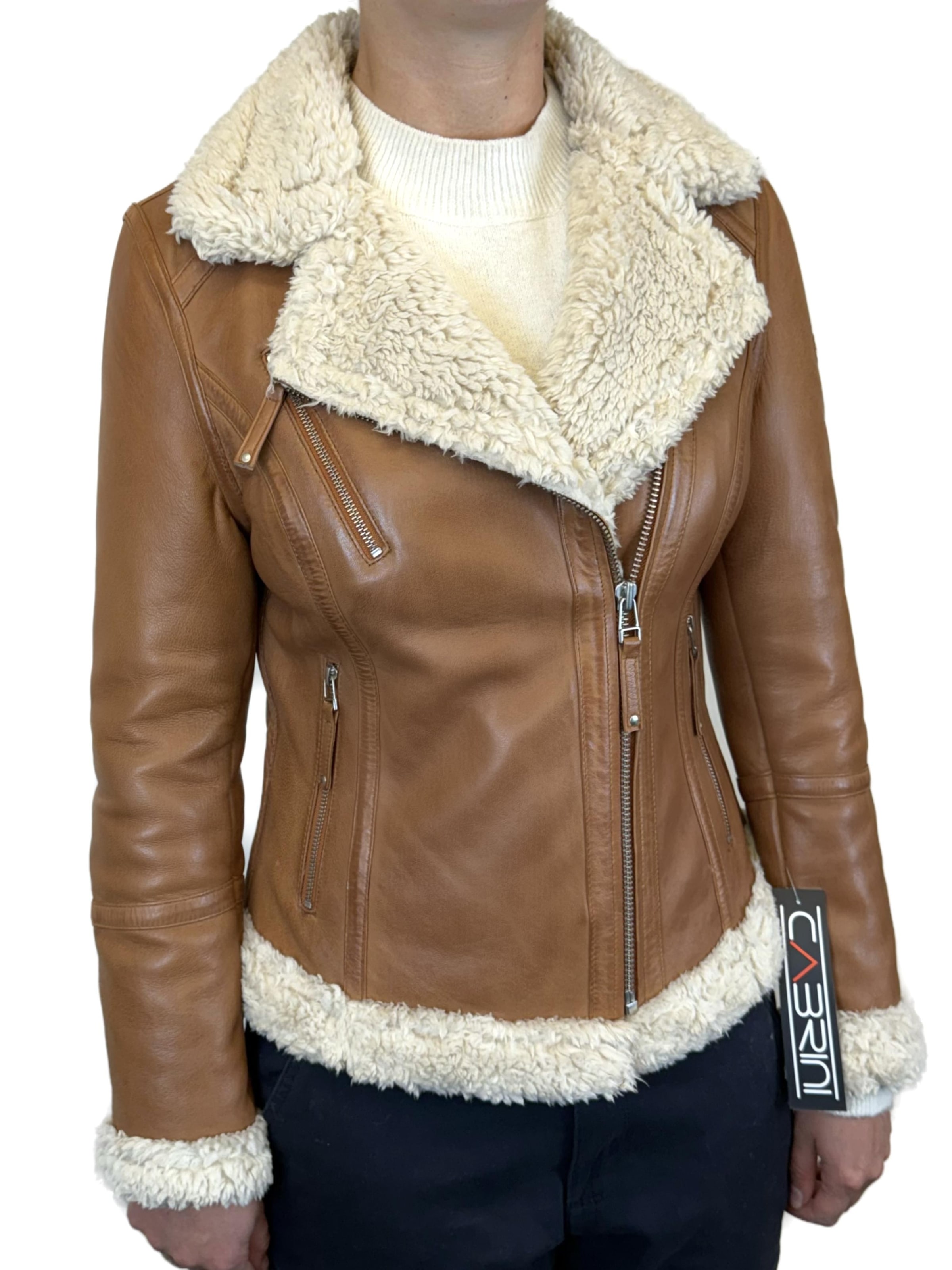 CABRINI Winterjas 'Terry' in Bruin: voorkant