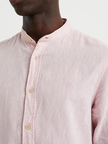 WE Fashion Slim fit Button Up Shirt in Pink