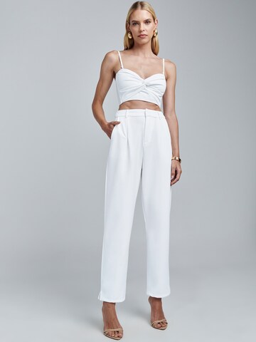 BWLDR Regular Broek 'Savay' in Wit: voorkant