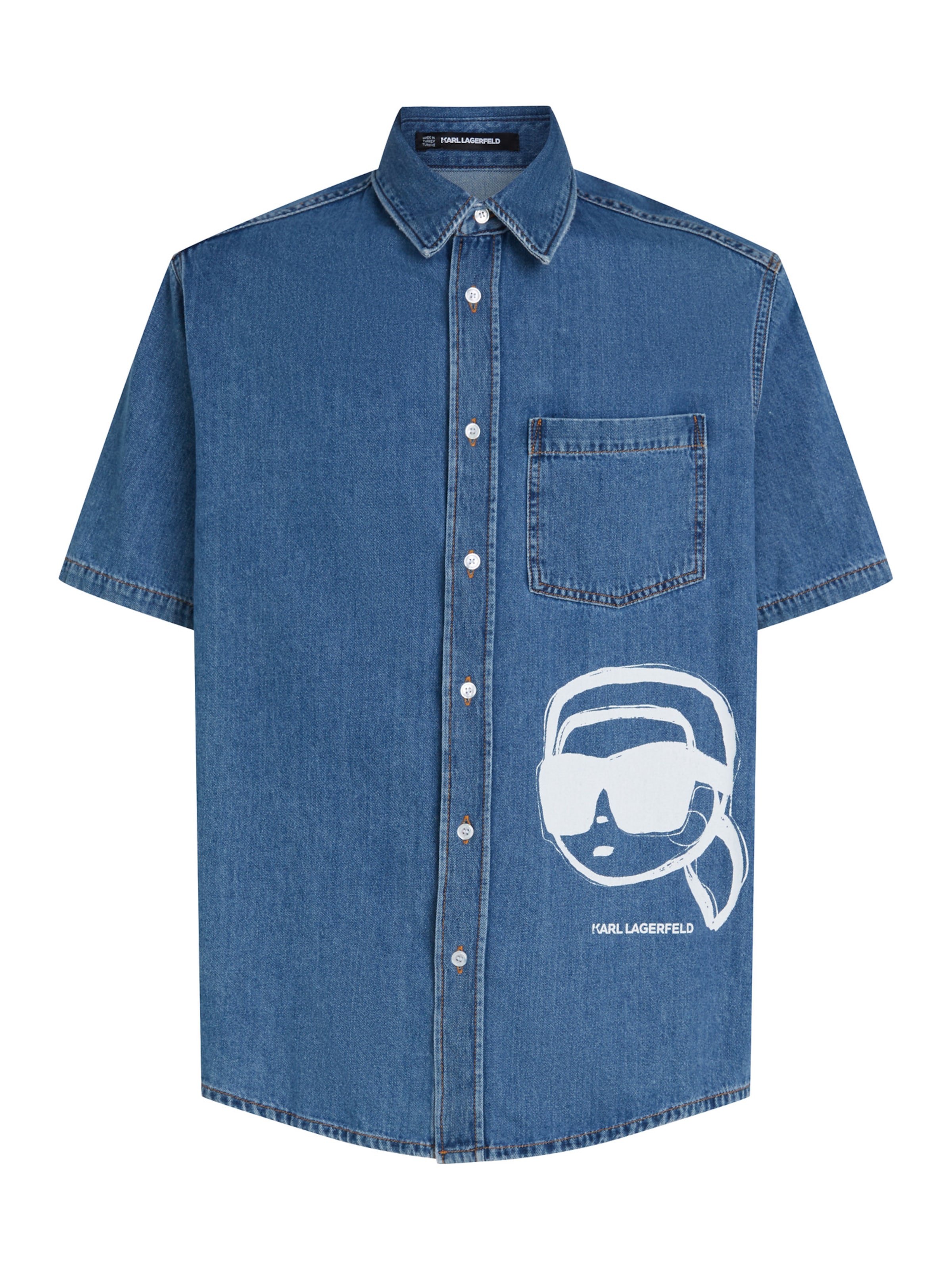 Karl Lagerfeld Comfort fit Srajca 'Ikon' | modra barva: sprednja stran