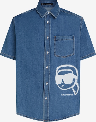 Karl Lagerfeld Chemise 'Ikon' en bleu denim / blanc, Vue avec produit