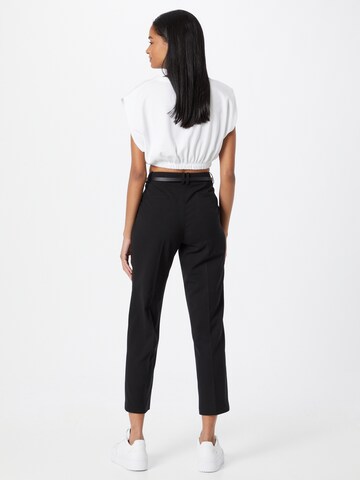 ESPRIT Regular Trousers with creases 'Newport' in Black