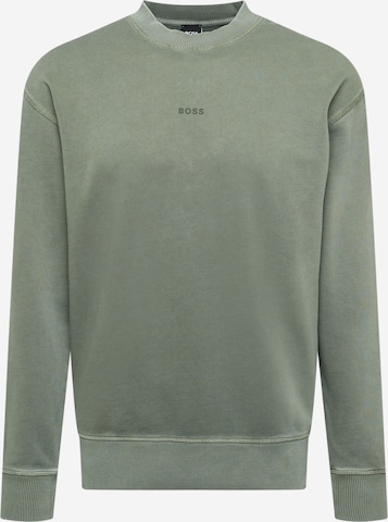 BOSS Orange Sweatshirt 'WEFADE' in Groen: voorkant