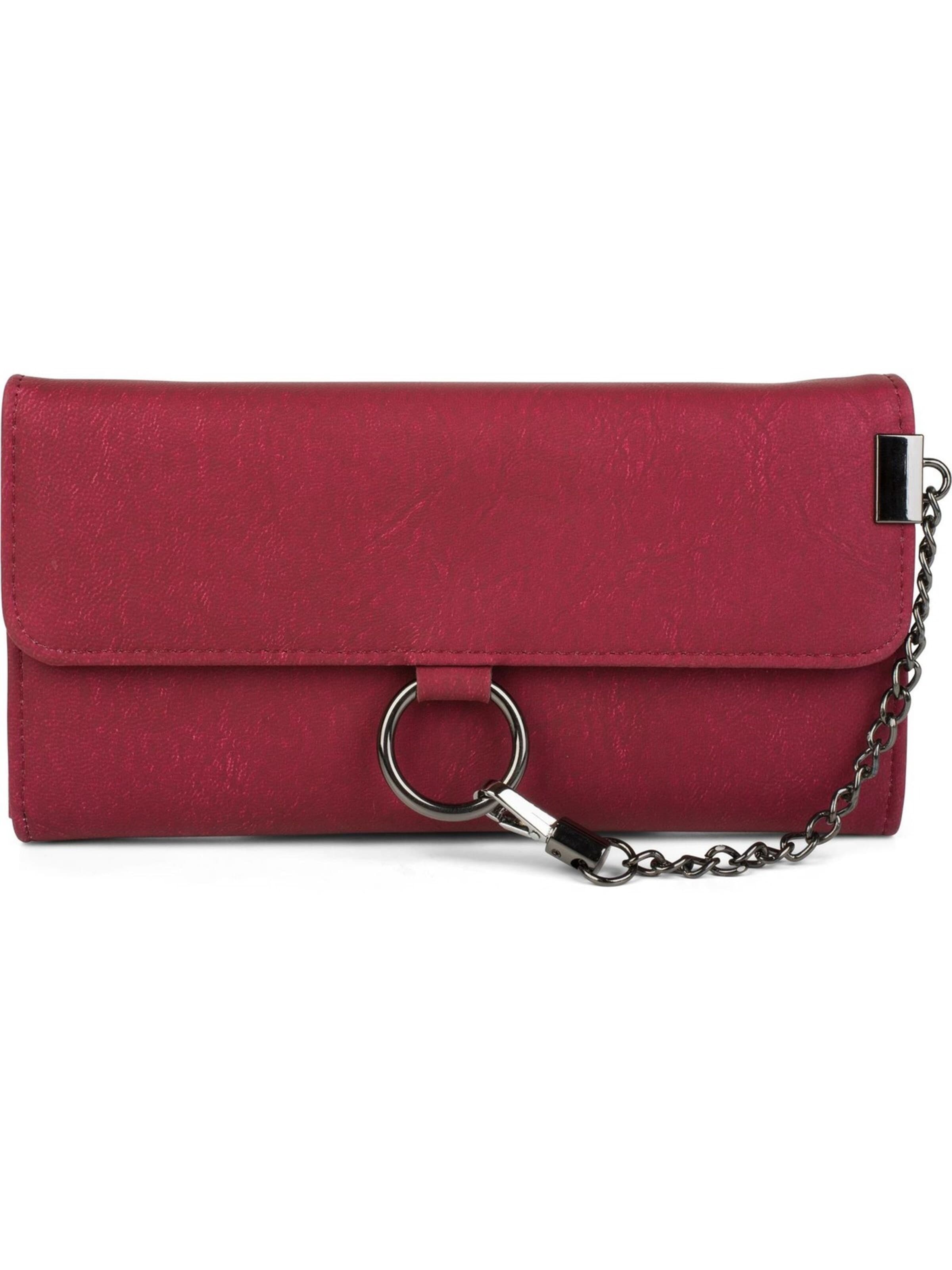 styleBREAKER Portemonnaie 'Geldbörse mit Ring und Kette'‌‌‌ in Rot: Vorderseite