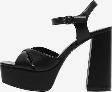 MANGO Strap Sandals in Black: front