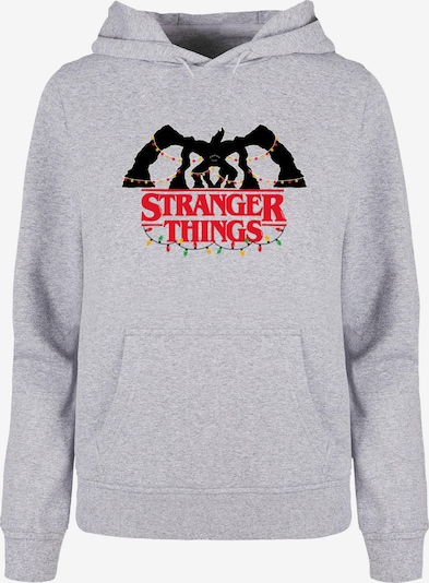 ABSOLUTE CULT Sweatshirt 'Stranger Things' in graumeliert / grün / rot / schwarz, Produktansicht