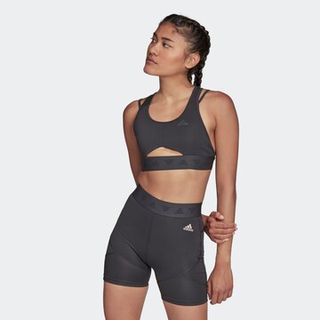 ADIDAS SPORTSWEAR Bustier Sport-BH in Grau: Vorderseite