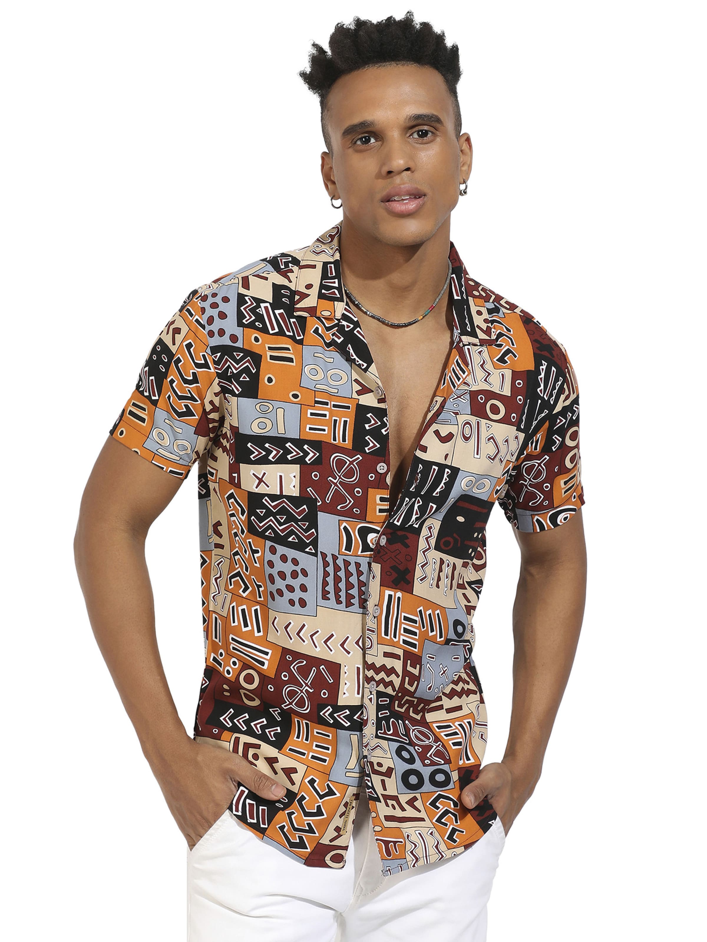 Campus Sutra Slim Fit Риза ' Jack ' в пъстро: отпред