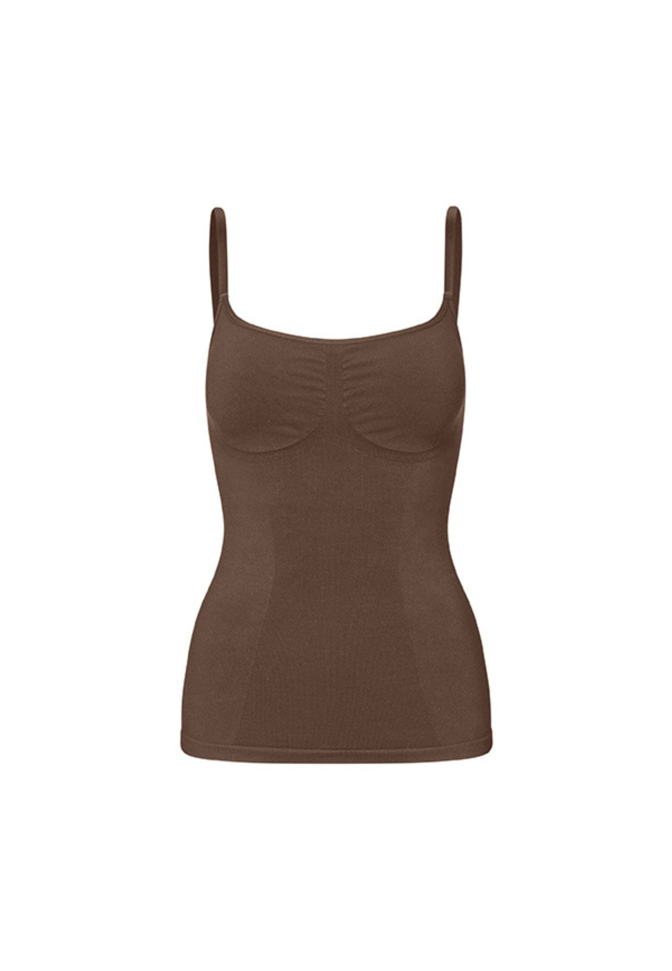 Lykkeland Atelier Shapingtop 'Second Skin' in Bruin: voorkant