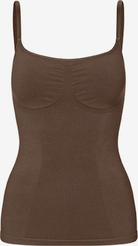 Lykkeland Atelier Shapingtop 'Second Skin' in Bruin: voorkant