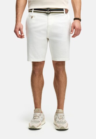 INDICODE JEANS Regular Trousers 'Thews' in White: front