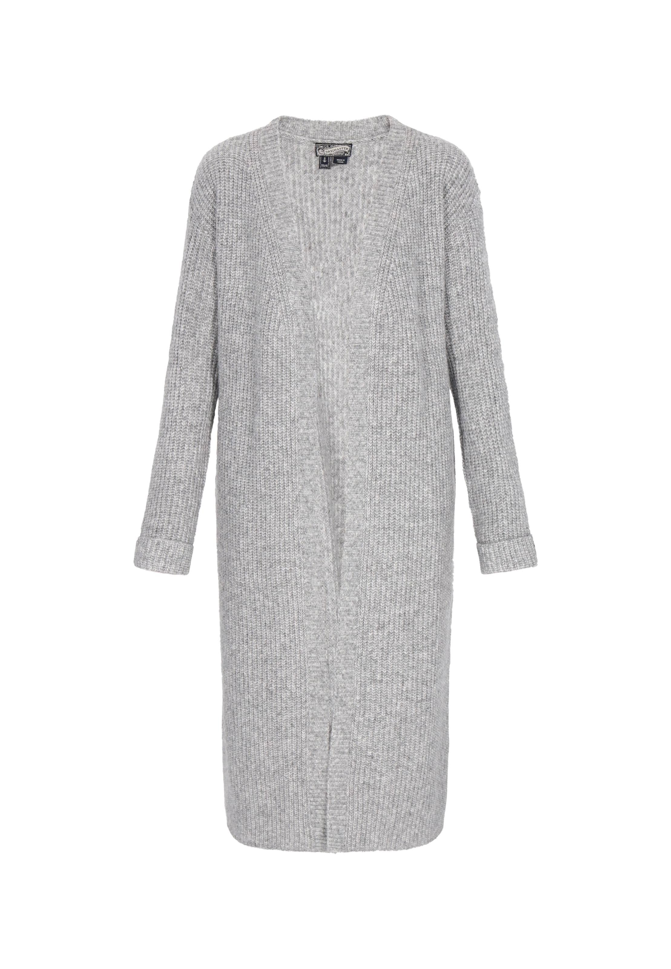 DreiMaster Vintage Gebreide mantel in Grijs: voorkant