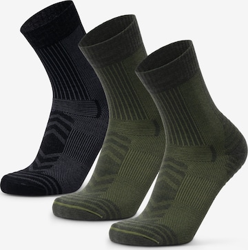 DANISH ENDURANCE Athletic Socks 'Merino Hiking Light' in Green: front