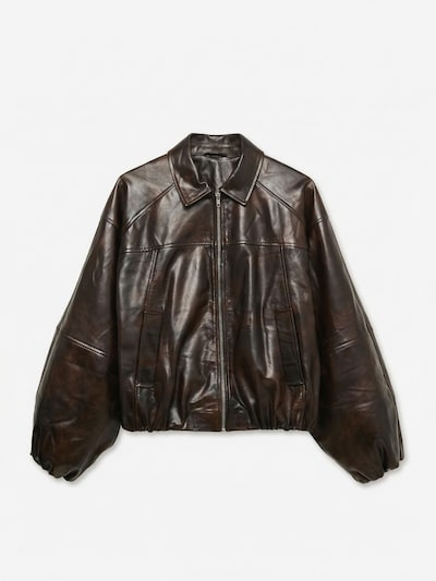 VERO MODA Lederjacke 'TORVEHALLERNE' in M in braun, Produktansicht