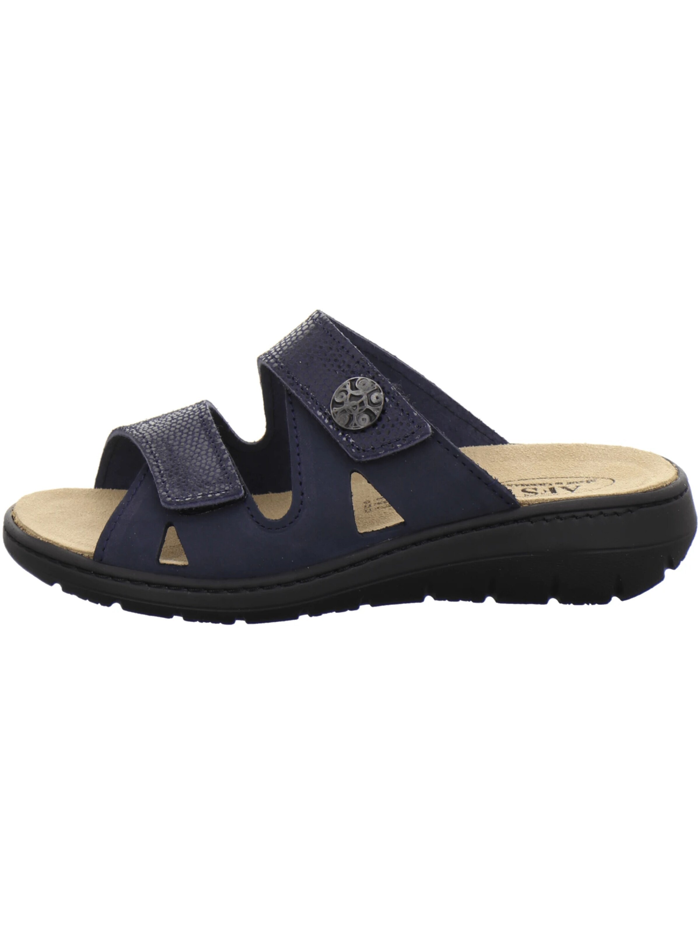AFS-Schuhe - Zapatos abiertos 'Pantoletten Damen Wechselfußbett navy' en azul