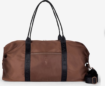Sac week-end U.S. POLO ASSN. en marron : devant