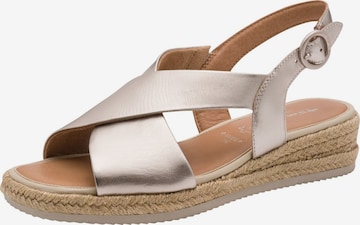 Sandales Tamaris en argent : devant