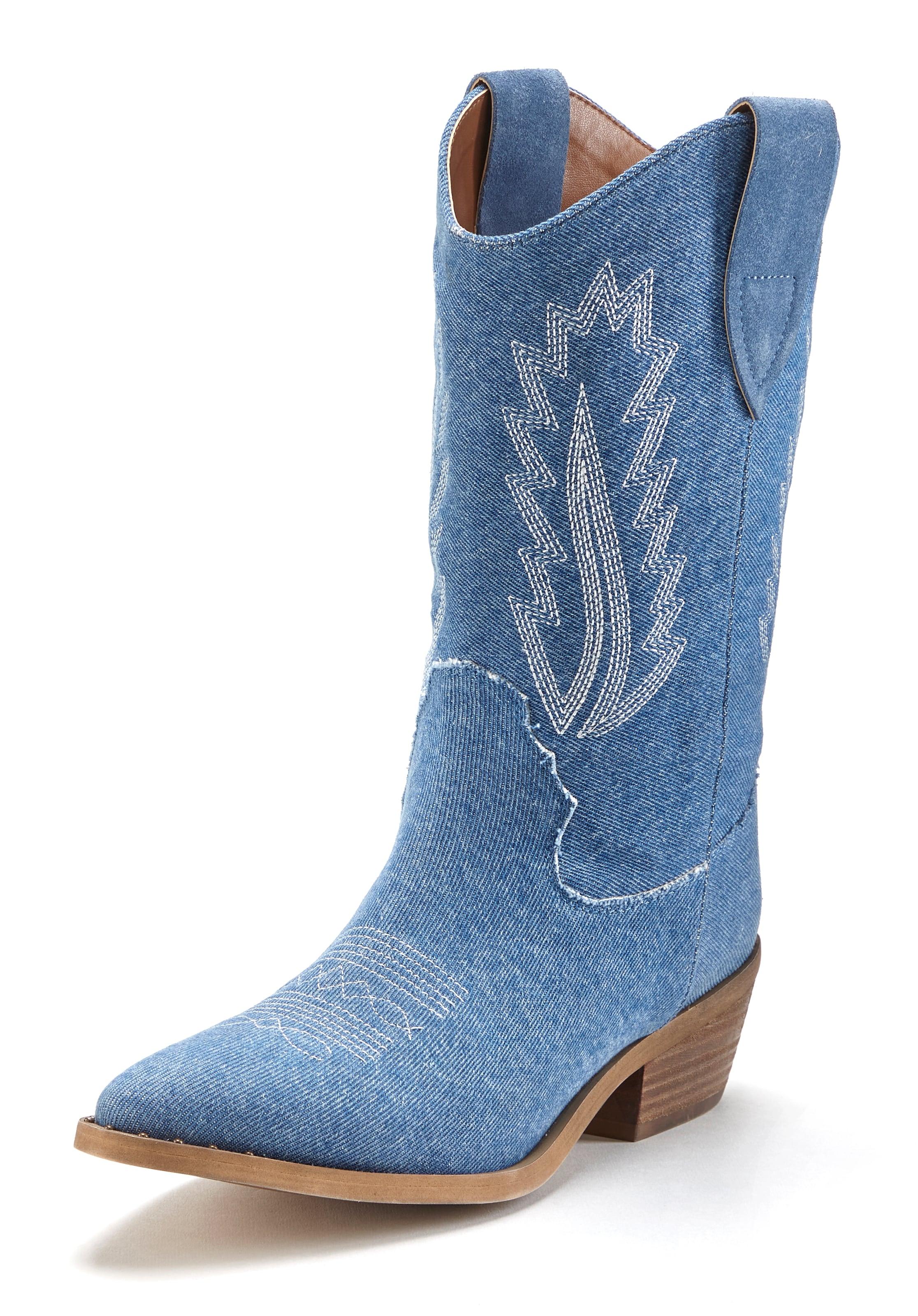 LASCANA Cowboy boot in Blue Denim ABOUT YOU