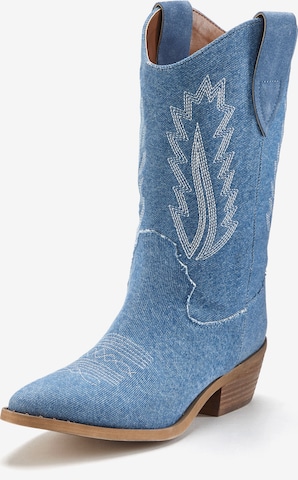 LASCANA Cowboy Boots in Blue: front