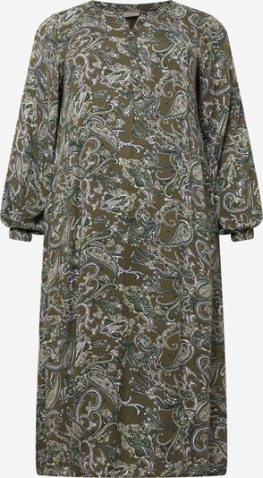 KAFFE CURVE Kleid 'Erna' in khaki / oliv / weiß, Produktansicht