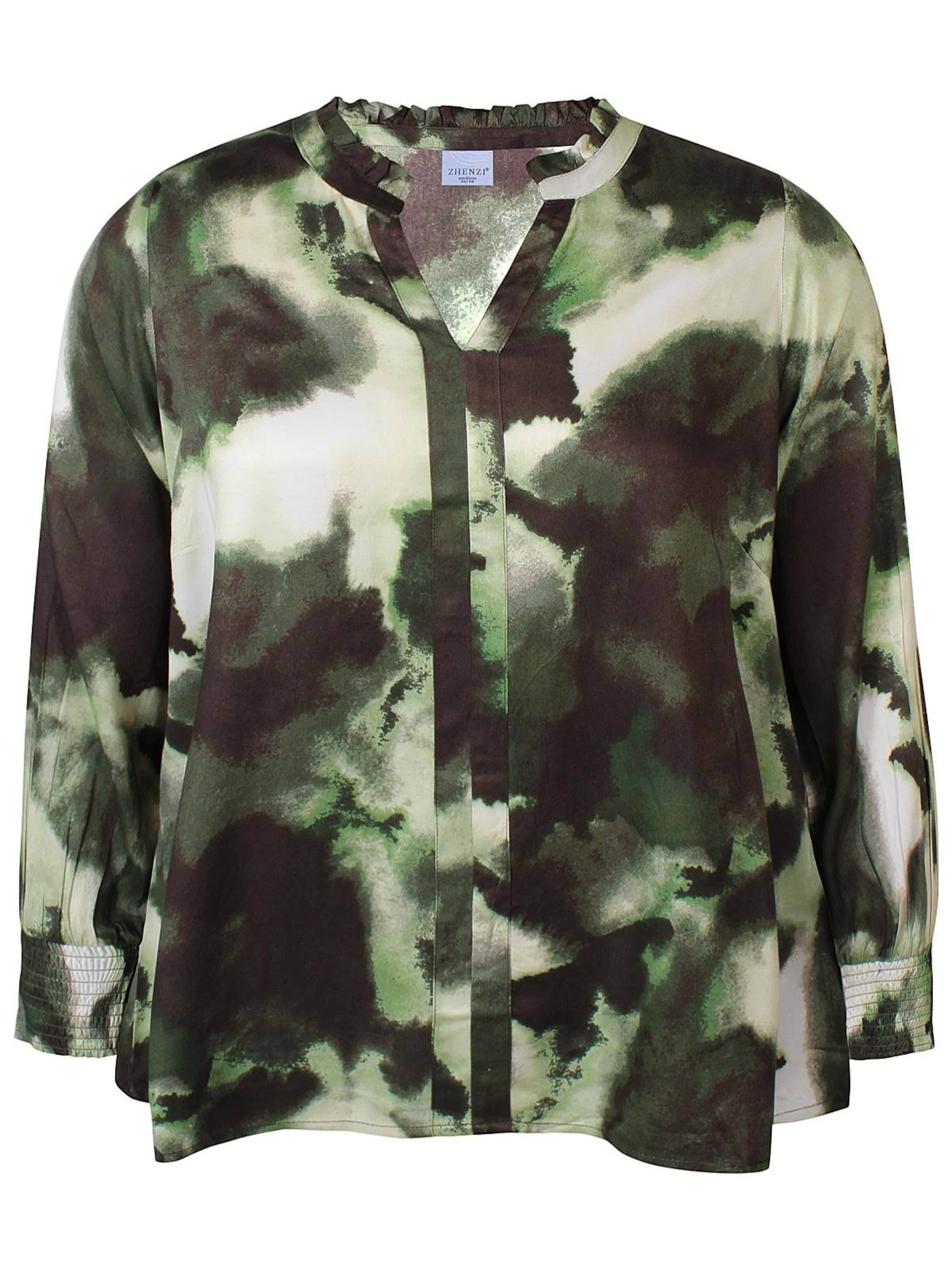 Zhenzi Blouse 'Anika 1203' in Groen: voorkant