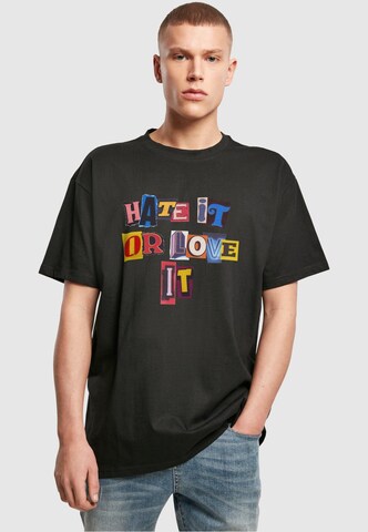 Tricou 'Hate it or Love it' de la MT Upscale pe negru: față