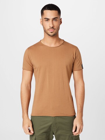 REPLAY Koszulka w kolorze brązowy: przód