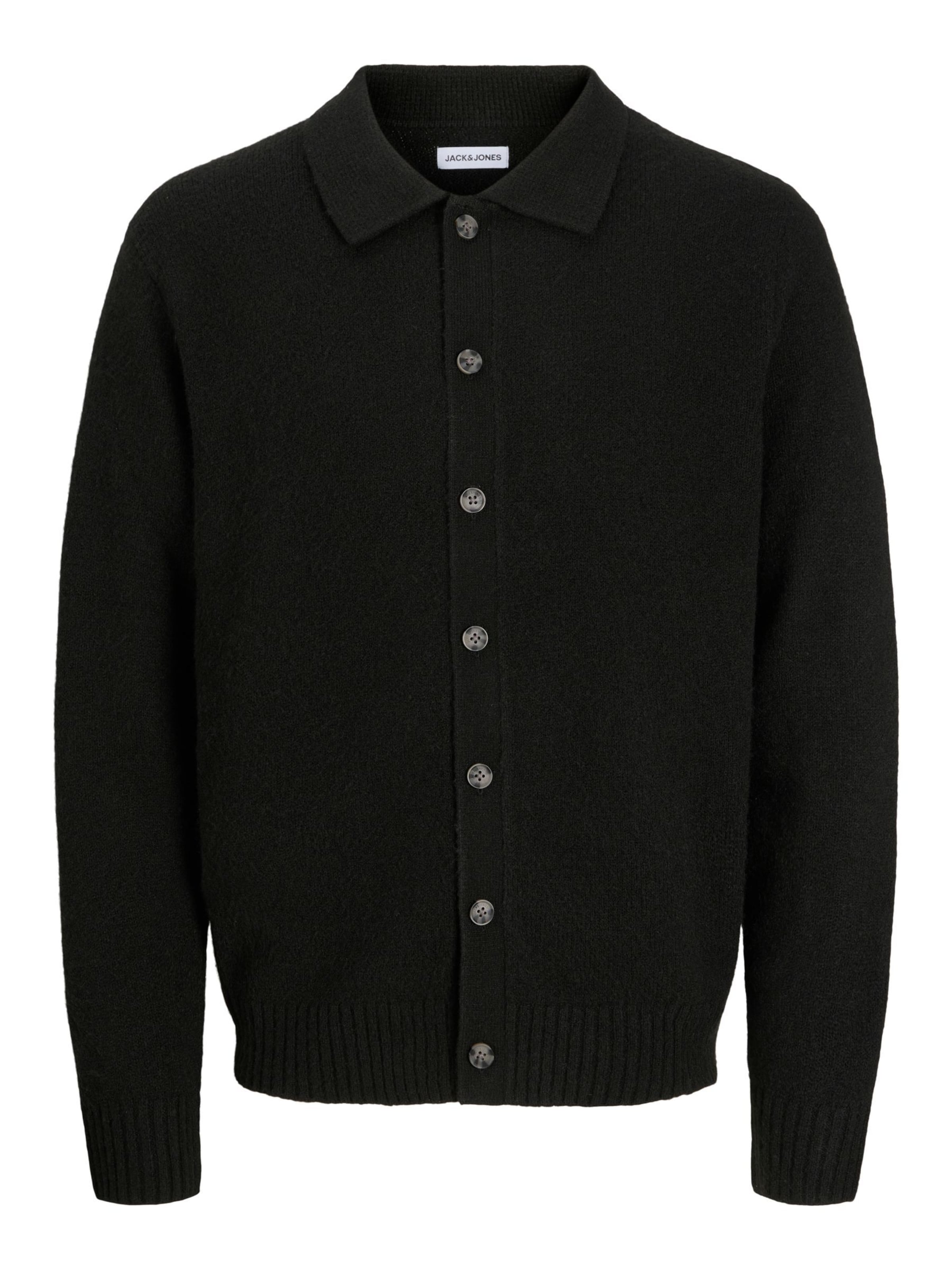 JACK & JONES Cardigan i L i sort, Produktvisning