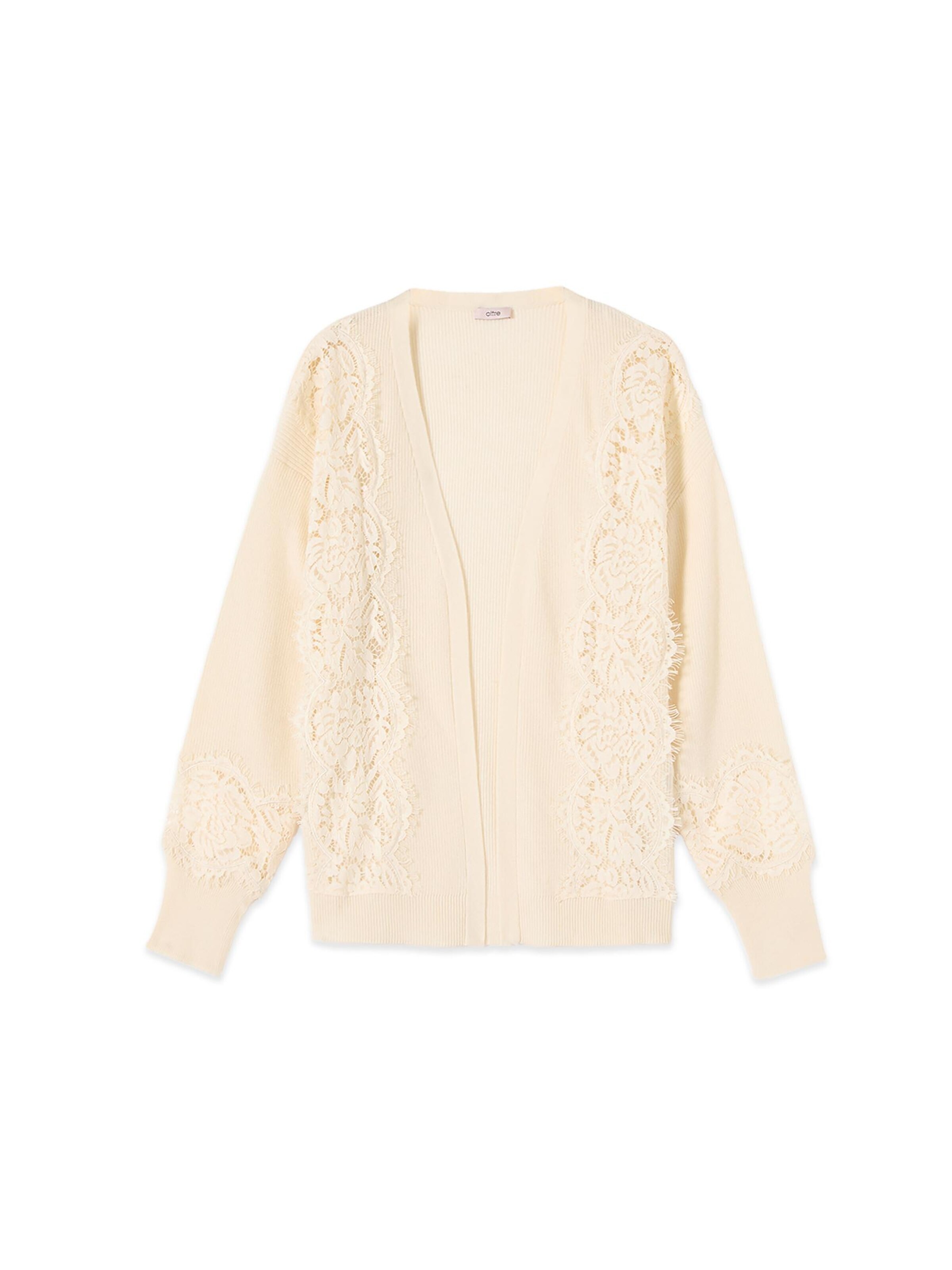 oltre Gebreid vest in Beige: voorkant