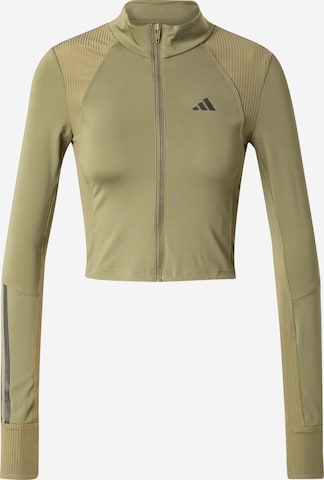 ADIDAS PERFORMANCE Sportsweatjacke 'Hyperglam' in Grün: Vorderseite