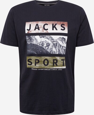 Jack's Tričko 'Mountain' - námornícka modrá / hnedá / olivová / biela, Produkt