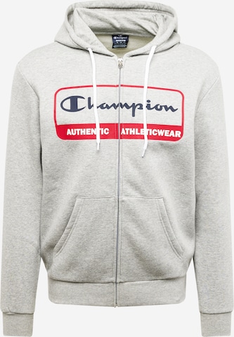 Champion Authentic Athletic Apparel Zip-Up Hoodie in Grey: front