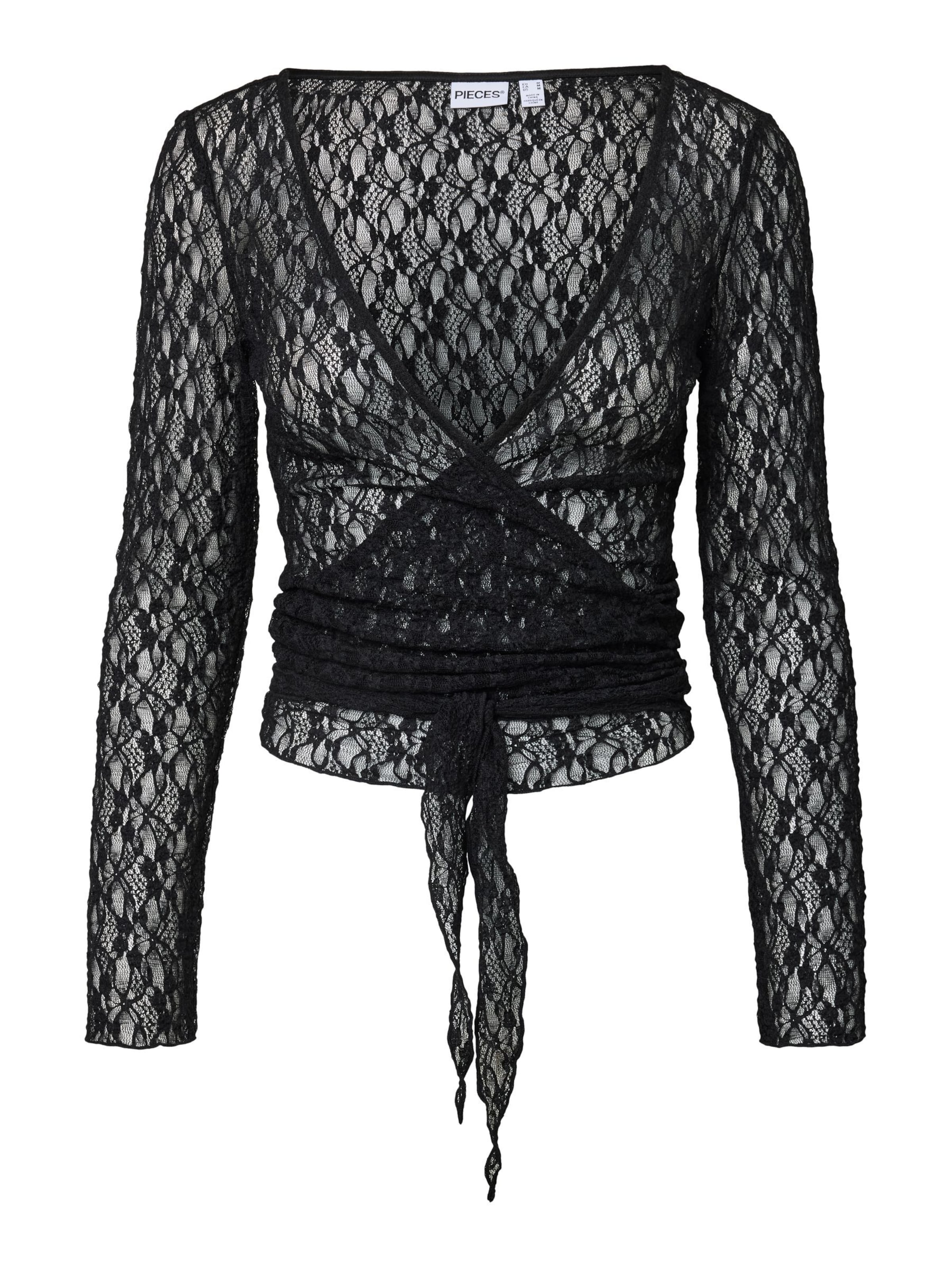 PIECES - Top 'ROYA' en negro: frente