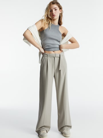 Wide Leg Pantalon Pull&Bear en gris