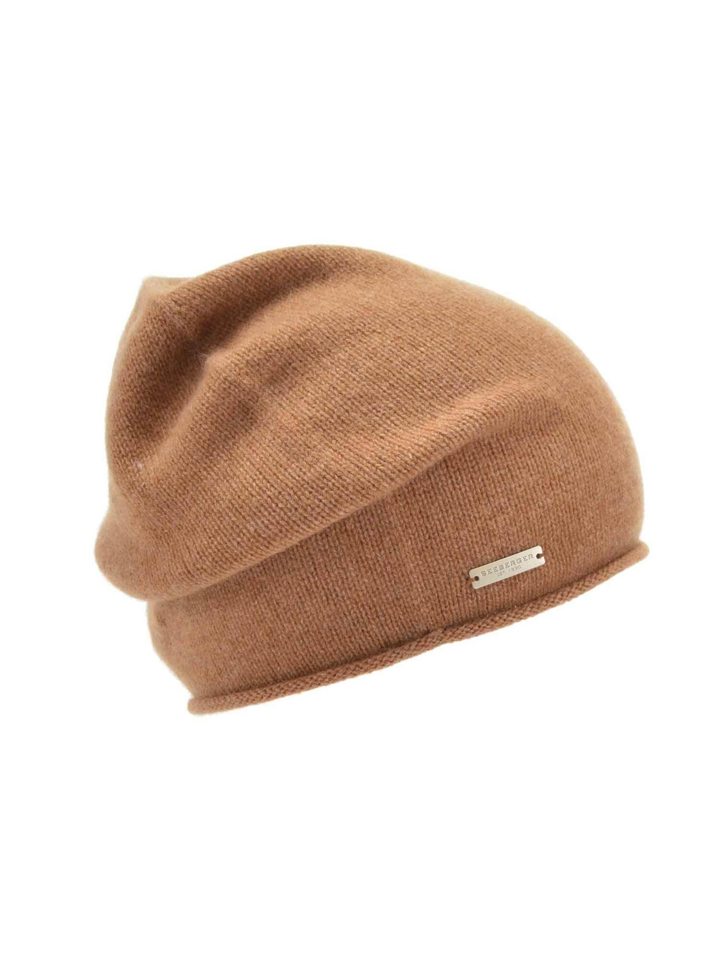 Seeberger Beanie 'Mütze' in Brown: front