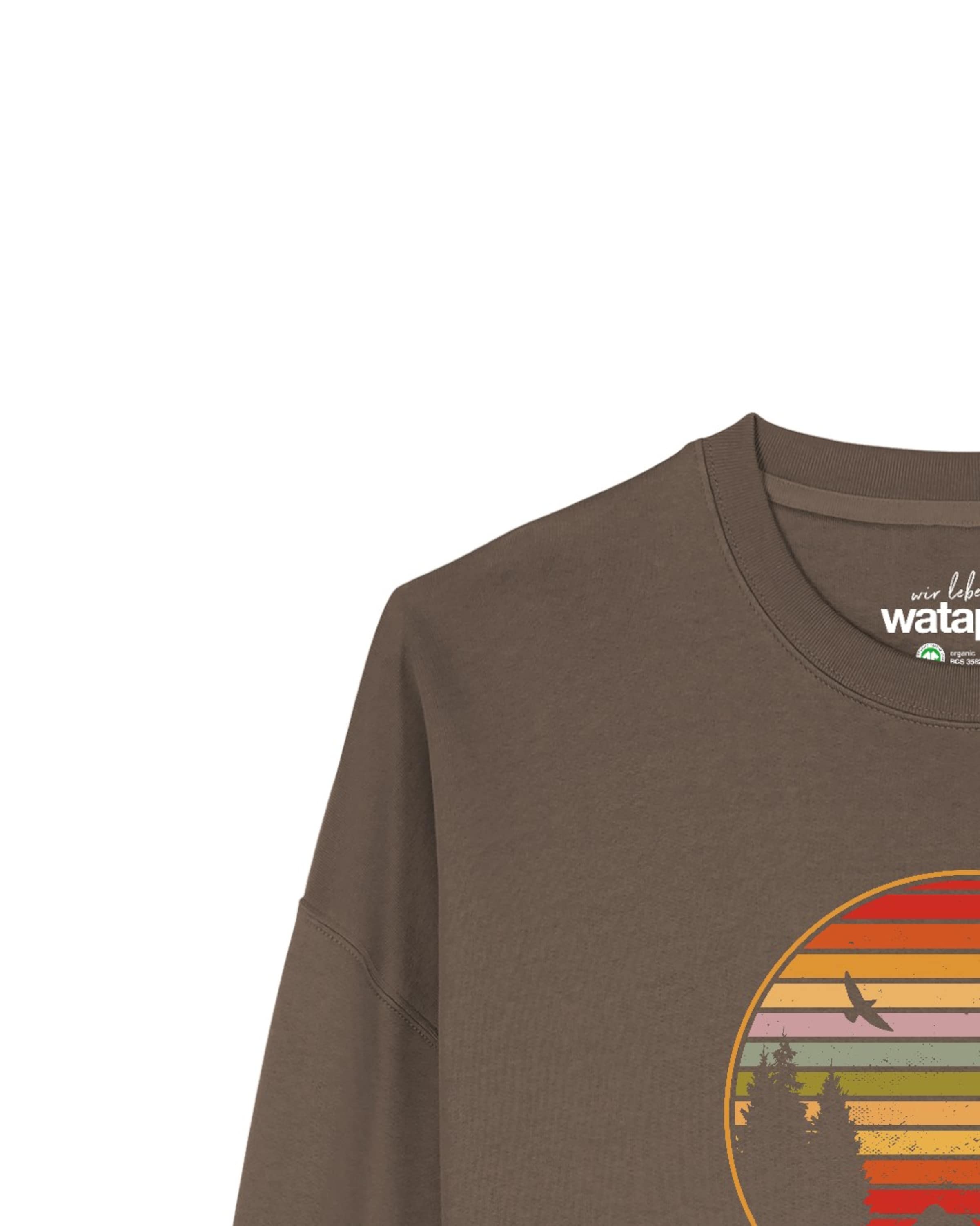Sweat-shirt 'Sunset Berge & Tannen ' Watapparel en marron