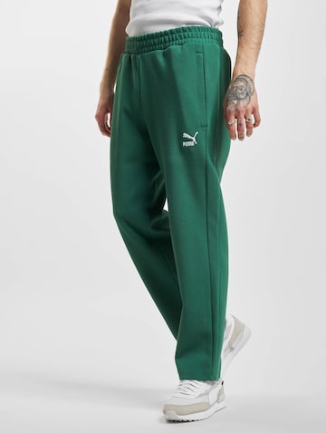 PUMA Regular Pants 'T7' in Green: front