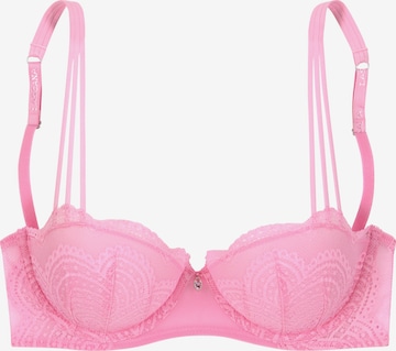 LASCANA Balconette Bra in Pink: front