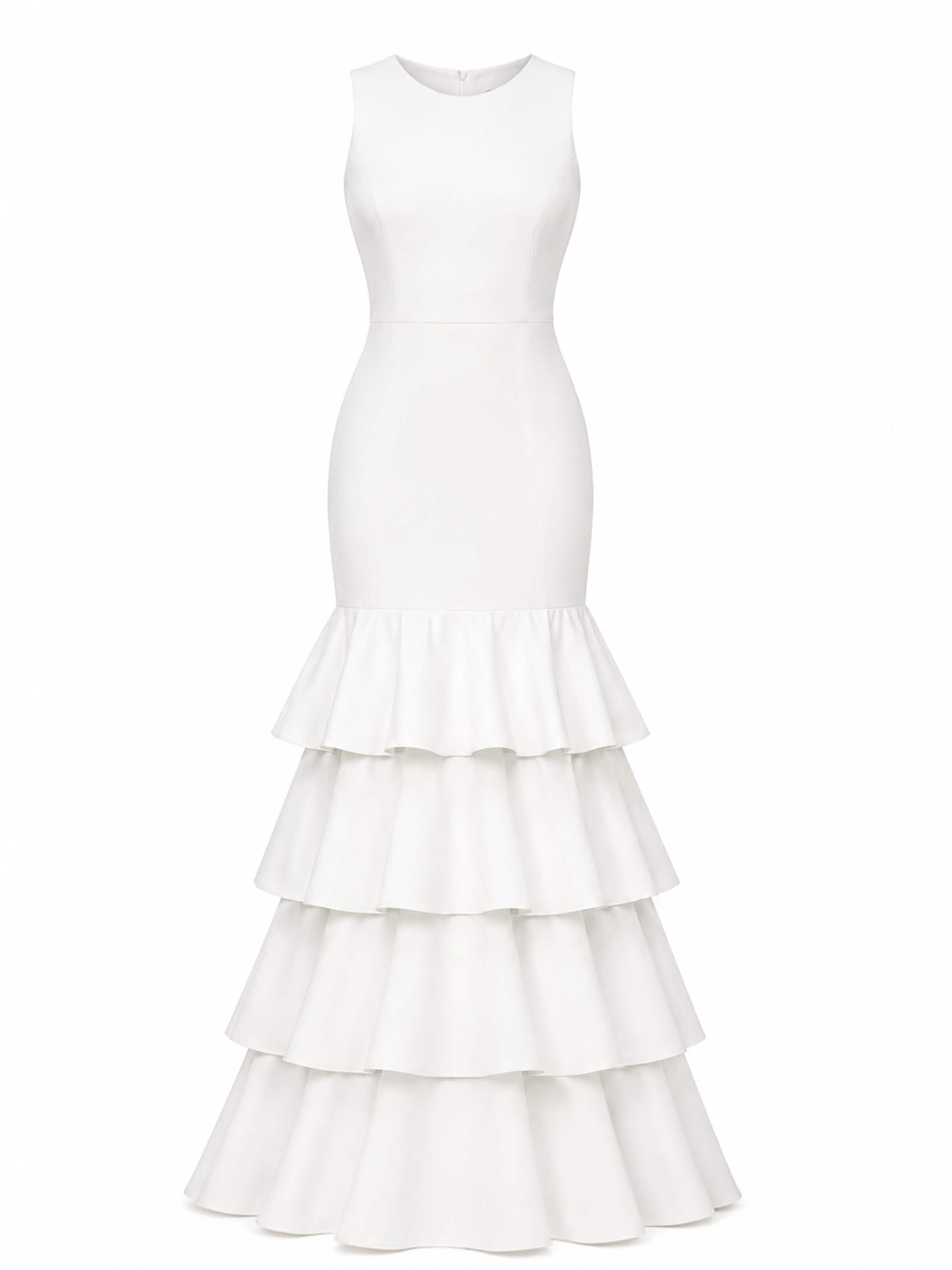 Elena Athanasiadou - Vestido de gala 'LOUISE' en blanco: frente
