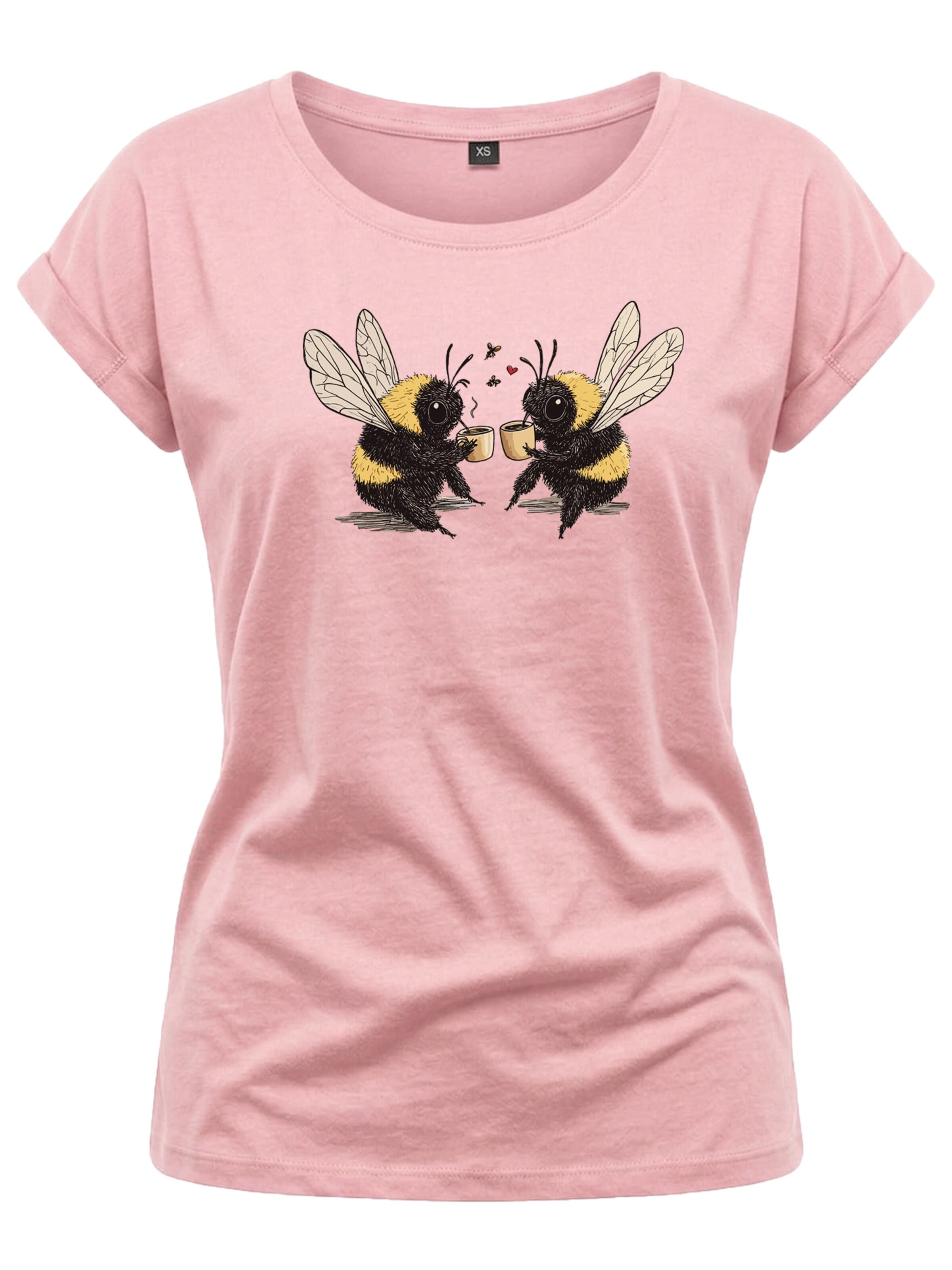 MAKAYA Shirt 'Kaffeeklatsch' in Pink: front