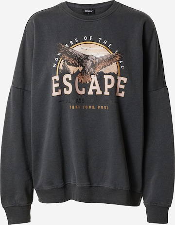 ONLY Sweatshirt 'LUCINDA' in Grey: front